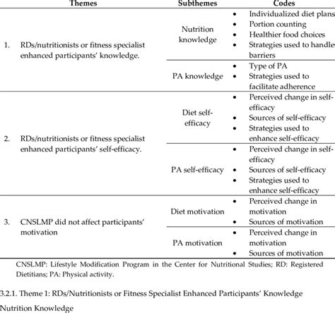 Summary Of The Themes Subthemes And Codes Download Scientific Diagram