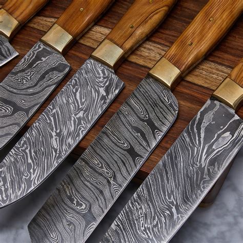 Handmade Damascus Kitchen Knife 5 Piece Set Kch 19 Evermade