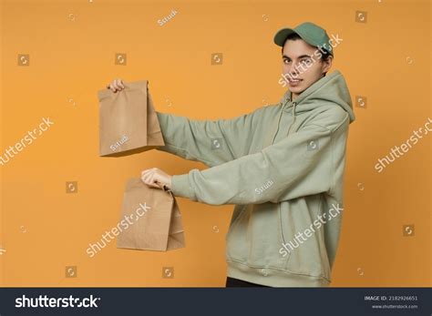 Two Packages Fast Food Carried By Stock Photo 2182926651 Shutterstock