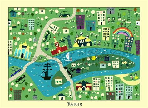 Kids Maps Kids Paris Map Childrens Maps Kids Map Of France