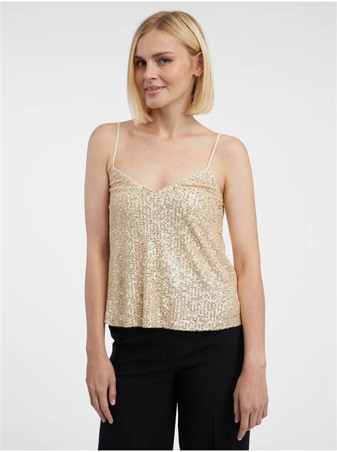 Goldfarbenes Pailletten Top F R Damen Orsay Orsay At Der Offizielle