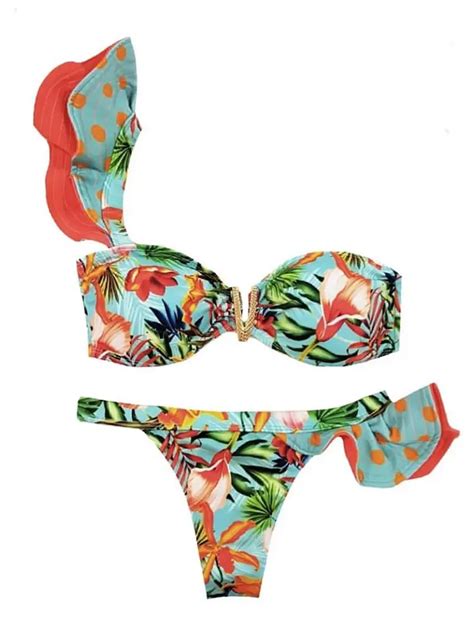 2023 Sexy Bikinis Women Swimsuit Tropical Print Swimwear Brazilian