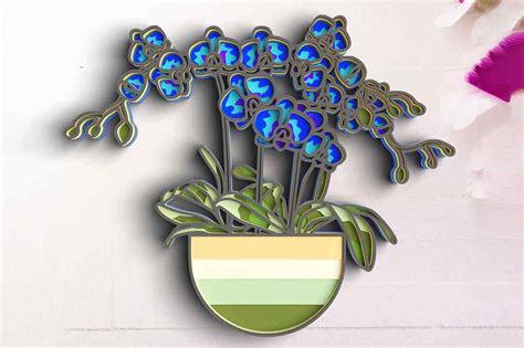 3D Flower SVG DXF 7 Layer Orchid Svg Graphic By Rishasart Creative