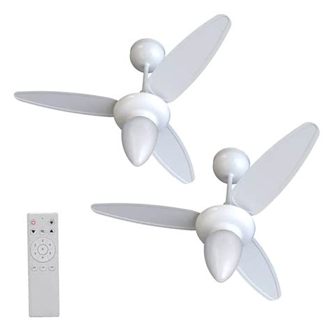 Kit Ventiladores De Teto Inverter Wind Branco Controle Remoto