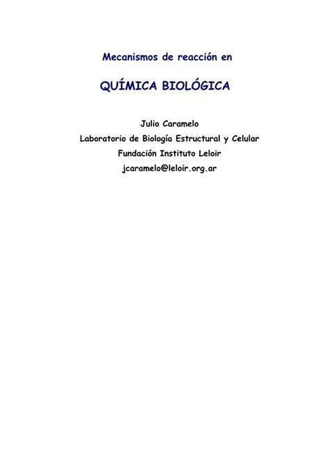 PDF Bioenerg Tica Mecanismos De Reaccion 1C 2012 DOKUMEN TIPS