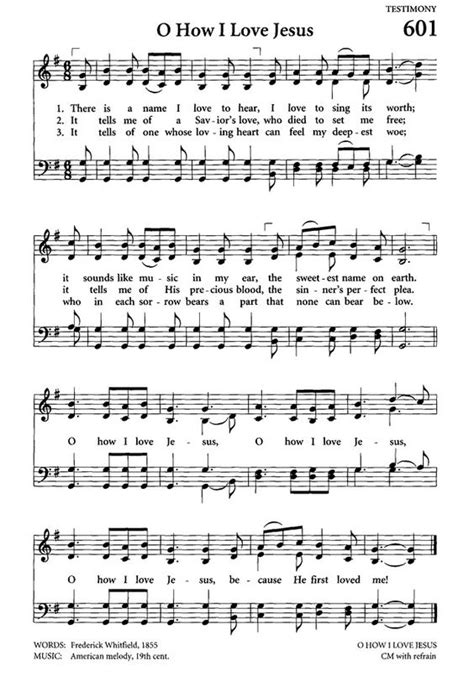 O How I Love Jesus Celebrating Grace Hymnal Page Hymn Sheet Hot Sex