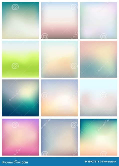 Set Of Blurred Abstract Backgrounds For Your Design Stock Vector