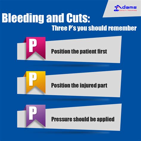 Bleeding And Cuts Three Ps You Should Remember Adams Safety Training