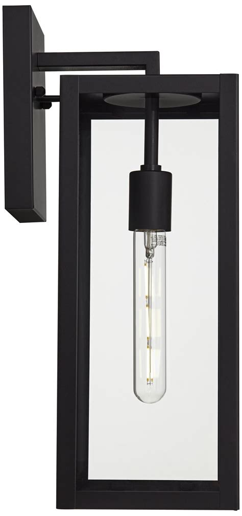 John Timberland Titan Modern Outdoor Wall Light Fixture Mystic Black 17 Clear Glass For Post