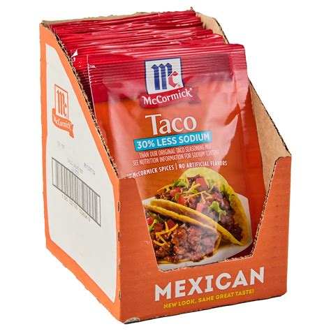 Mccormick 30 Less Sodium Mild Taco Seasoning Mix 1 Oz Pack Of 12 Grocery