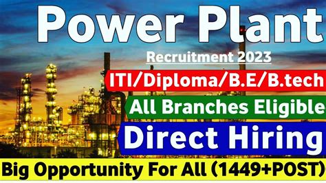 Power Plants Post Recruitment Freshers Job Vacancy