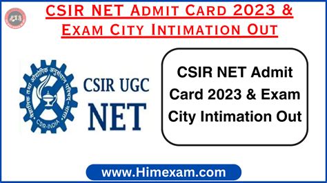 Csir Net Admit Card Exam City Intimation Out Himexam