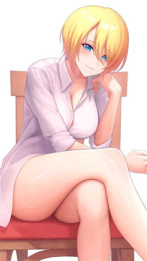 Yusaku Jacksana Hououji Akane Megami No Cafe Terrace Highres Girl Blonde Hair Blue Eyes