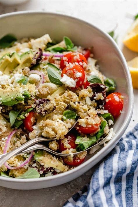 Greek Quinoa Salad With Avocado The Real Food Dietitians