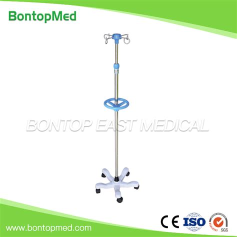 Hospital Equipment Height Adjustable Stainless Steel Infusion Stand Iv