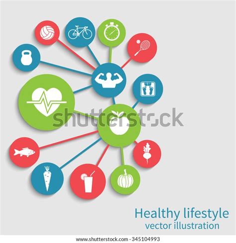 Healthy Lifestyle Background Concept Health Sport Stock Vector Royalty