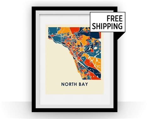 North Bay Ontario Map Print Full Color Map Poster - Etsy