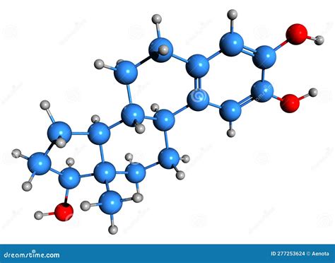 D Image Of Catechol Skeletal Formula Royalty Free Stock Photo