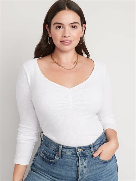 Long Sleeve Cinched Front Rib Knit T Shirt Old Navy