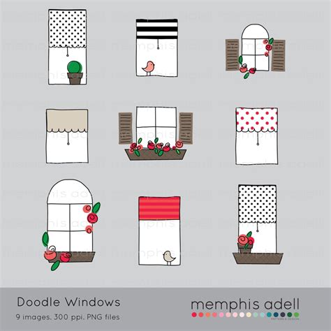 Doodle Windows Digital Image Digital Clip Art For Scrapbooking