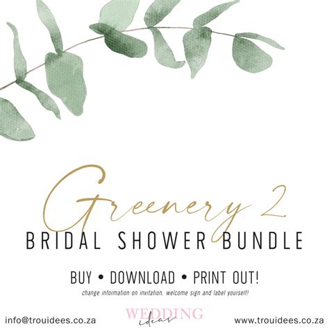 Greenery 2 Bridal Shower Stationery Trou Idees