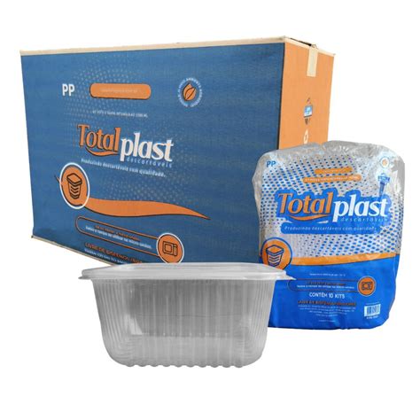 Pote Plast Pp Kit Tampa Transp Retangular Ml Totalplast