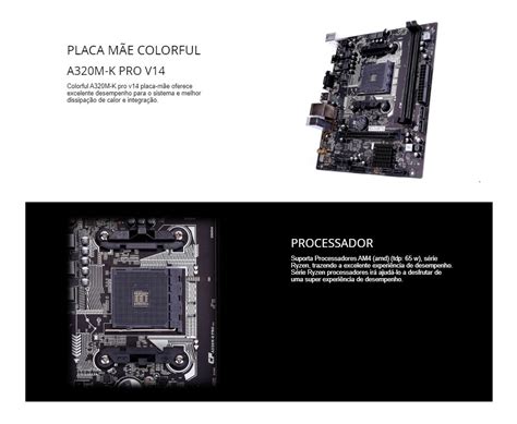 Placa Mãe Colorful A320m K Pro V14 Amd Am4 Gamer Promocão Frete Grátis