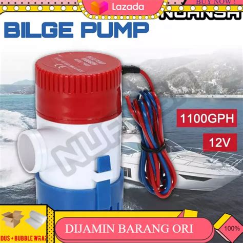 Bilge Pump Pompa Air Celup 12V 1100GPH Marine Lambung Kapal Pompa