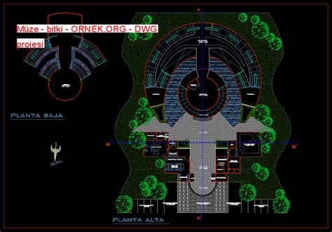 Proje Sitesi Müze bitki Autocad Projesi