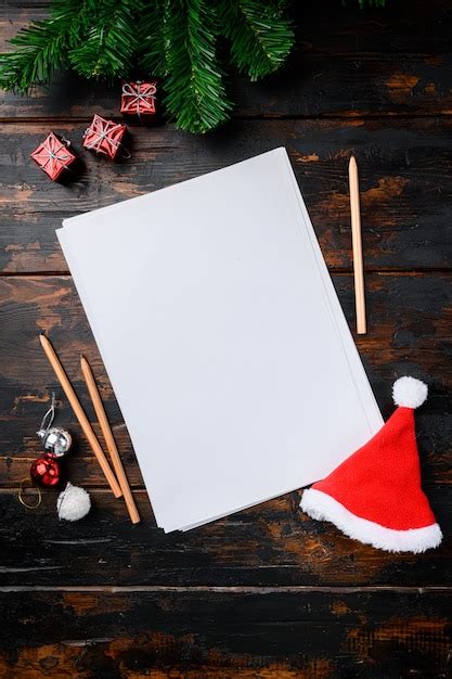 Ano novo planeja papel vazio e conjunto de decoração de árvore de natal