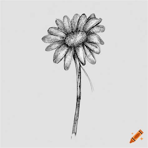 Vintage Daisy Stem Sketch In Graphite Pencil On Craiyon