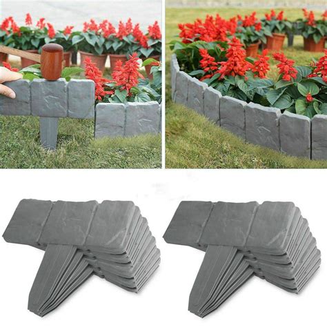 Buy Stone Effect Lawn Edging Bordering Cobbled Stone Effect Plastic