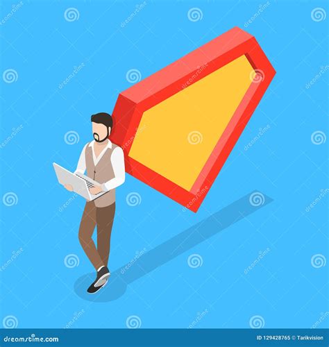 Isometric Vector Concept Of Superhero Leader Confident Businessman