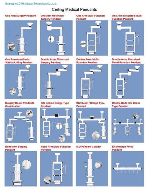 Surgical Equipment With Medical Gases Supply Double Arms Ceiling