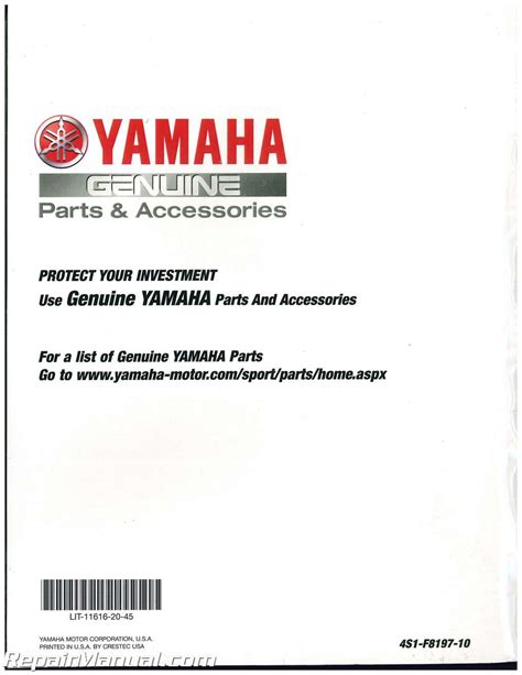 2007-2012 Yamaha YFM400 Big Bear 400 4X4 ATV Service Manual