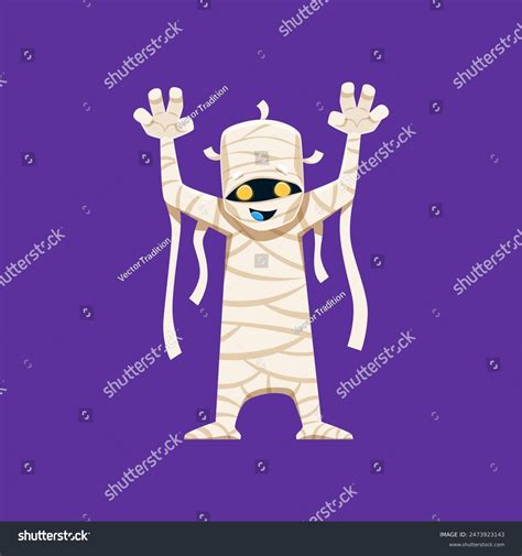 Cartoon Halloween Mummy Character Isolated Vector Stock Vector Royalty