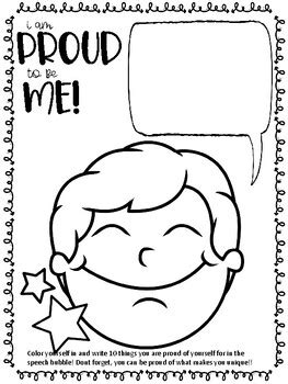 Proud To Be Me Worksheet