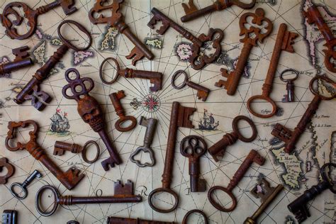 Sketeton Keys On Old Piraate Map Photograph By Garry Gay Fine Art America