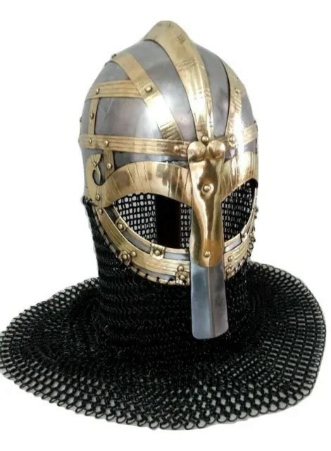 Casque M Di Val Viking Warrior Armor Knight G Avec Casque Chainmail