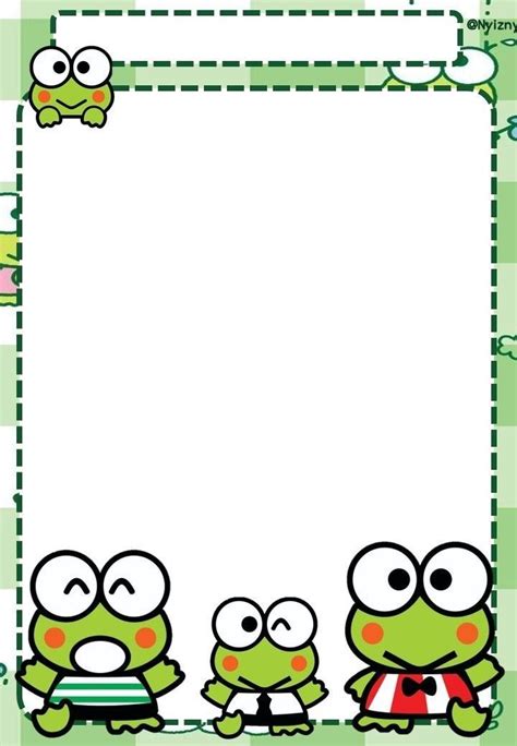 Keroppi Notes Template In 2024 Notes Template Bond Paper Design