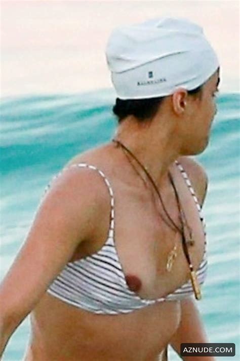 Michelle Rodriguez Nip Slip On The Beach In Tulum Mexico Aznude