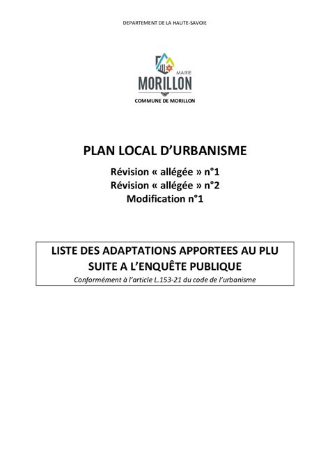 Calam O Plu Morillon Liste Des L Ments Modifi S Suite Enqu Te