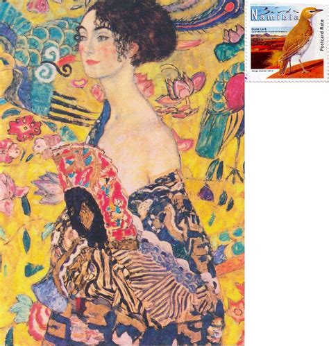 Gustav Klimt Lady With A Fan Postcard From Charlene In Swakopmund