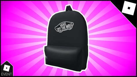 Como Ganhar O Item Black Realm Backpack Roblox Evento Vans World Youtube