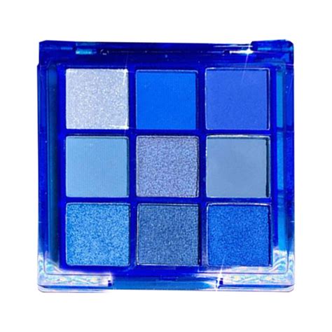 Cbgelrt Blue Eyeshadow Palette 9 Shade Eye Shadow Plate Sweat Pearlescent Glitter Metallic