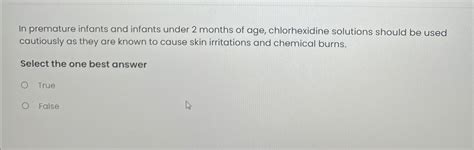 Solved In Premature Infants And Infants Under Months Of Chegg