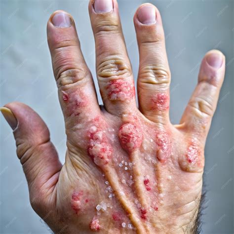 Male Fingers With Psoriasis And Eczema Closeup Premium Ai Generated Image