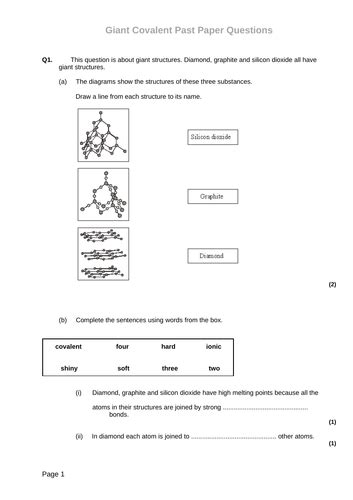 C37 Giant Covalent Molecules Teaching Resources