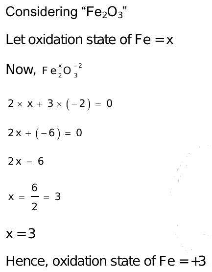 Oxidation Number Of Fe2o