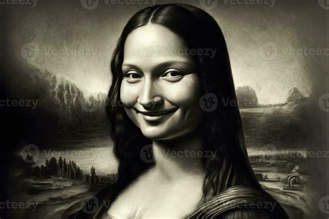 smiling mona lisa portrait illustration generative ai 23940677 Stock ...